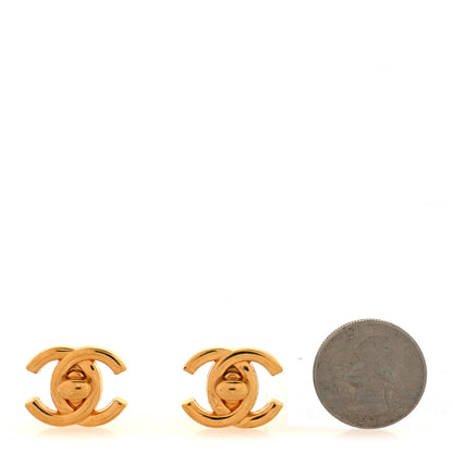 Chanel Metal CC Turnlock Clip On Earrings Gold 2 of 5