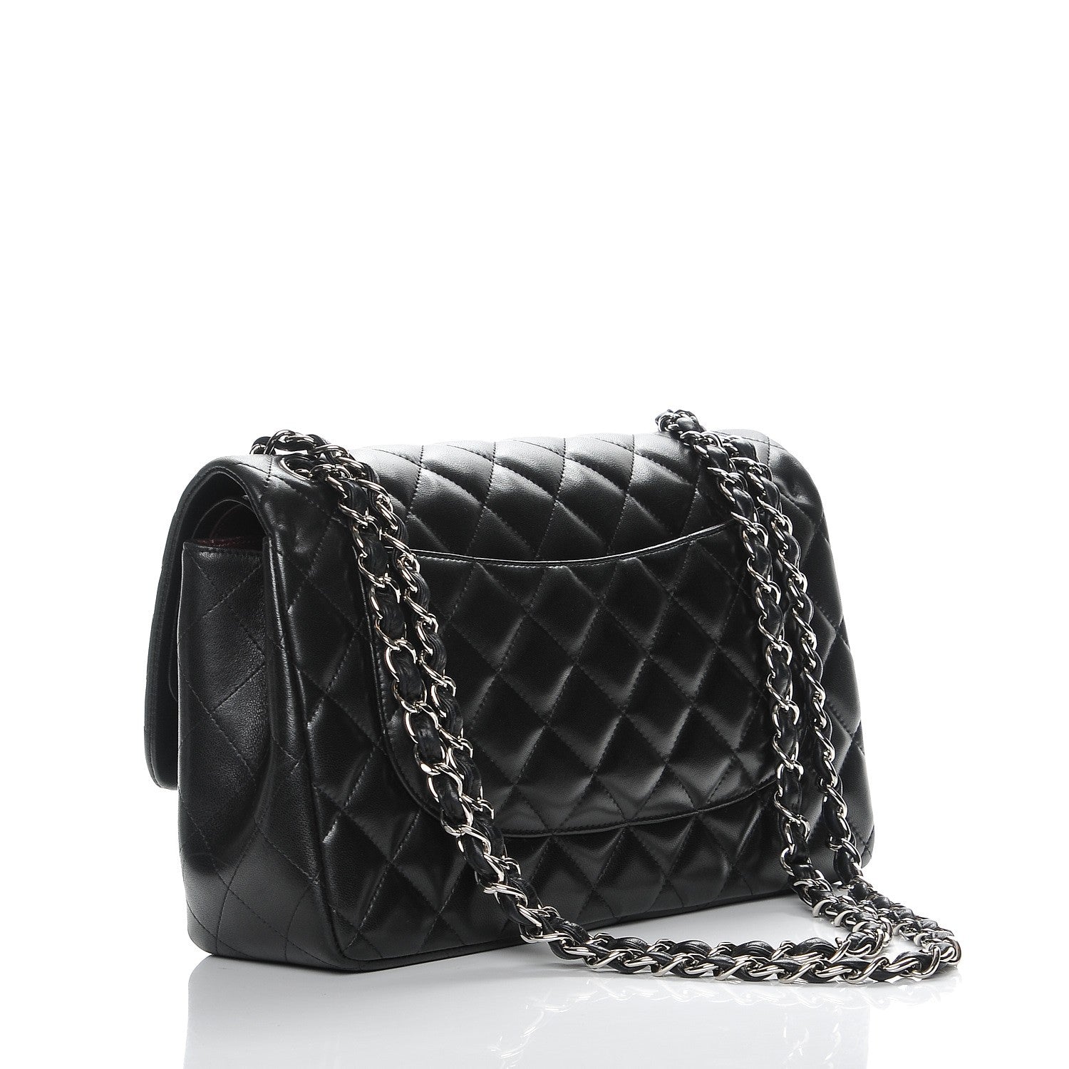 Chanel Lambskin Quilted Jumbo Double Flap Black 3 of 7