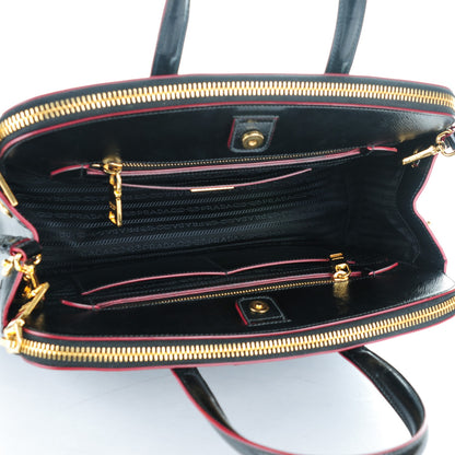 Prada Saffiano Vernice Double Zip Tote Black 5 of 8