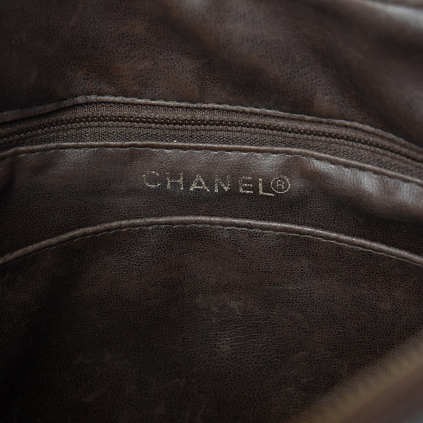 Lambskin Quilted Large Camera Case Brown