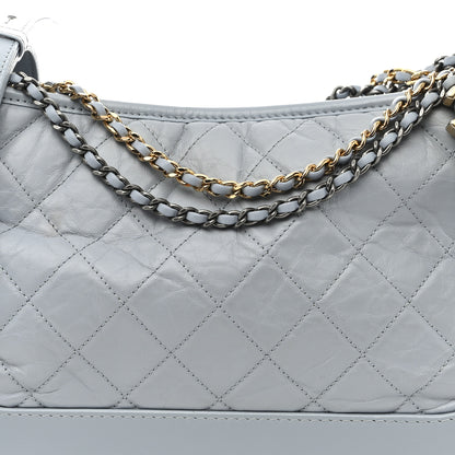 Chanel Aged Calfskin Quilted Medium Gabrielle Hobo Light Blue 8 of 10