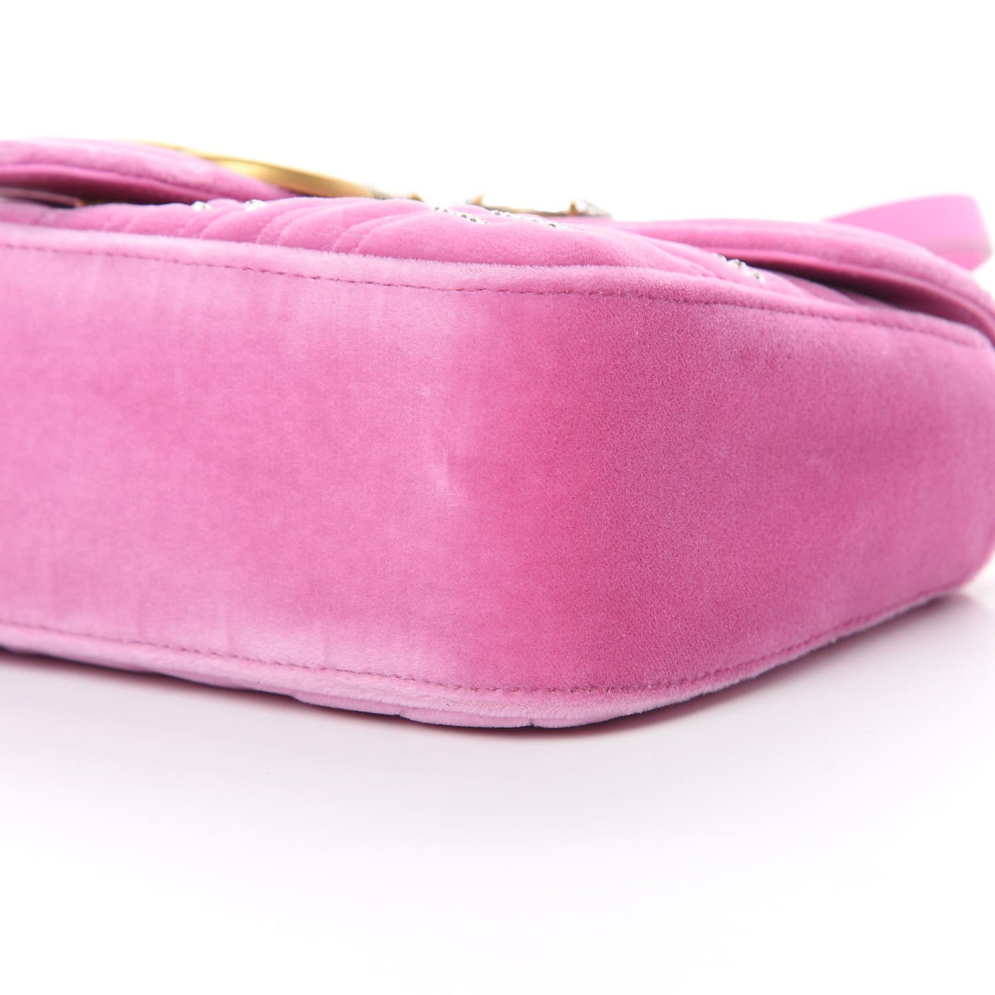 Velvet Matelasse Marquise Crystals Embroidered Small GG Marmont Shoulder Bag Malva