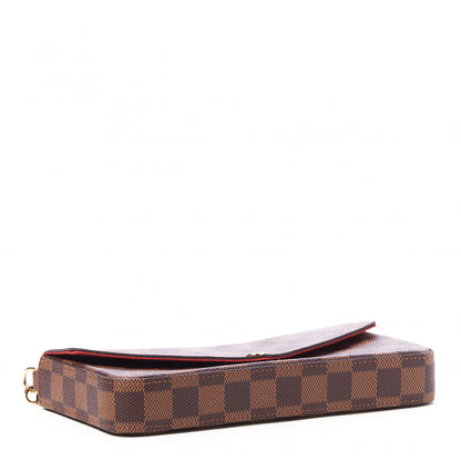 Louis Vuitton Damier Ebene Pochette Felicie Chain Wallet 3 of 9