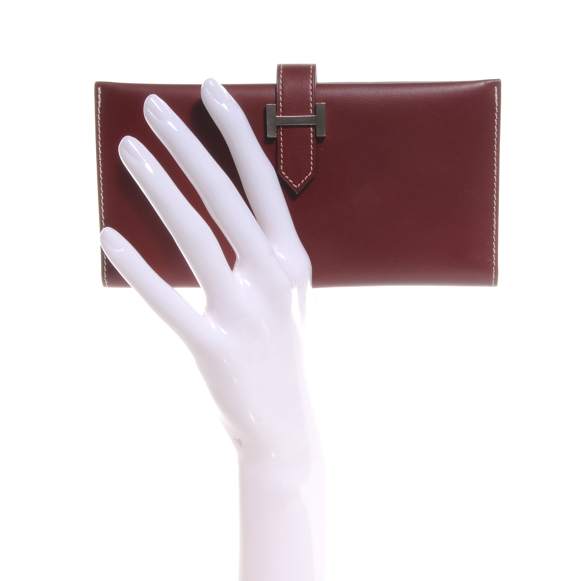 Hermes Chamonix Bearn Wallet Rouge H 2 of 8