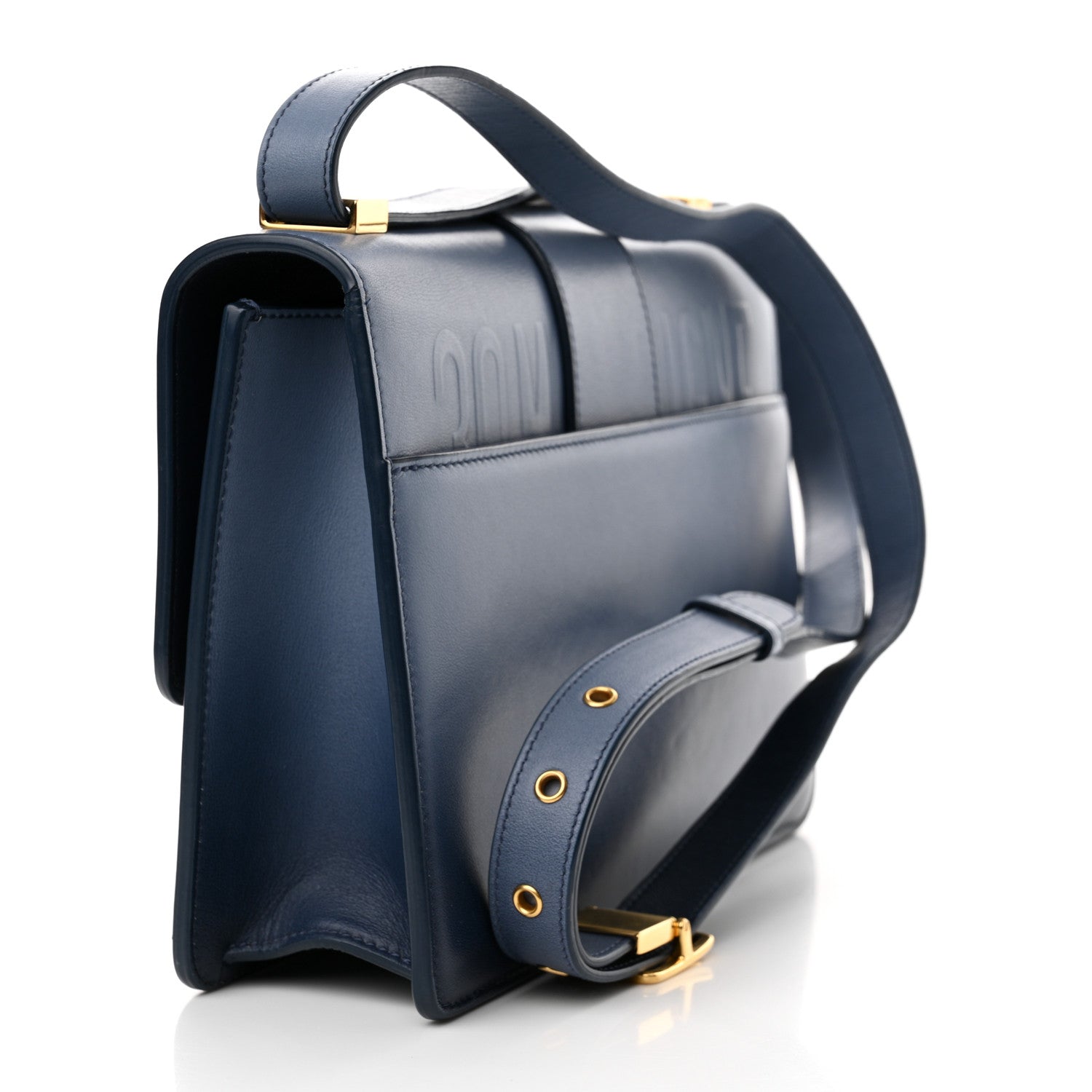 Christian Dior Smooth Calfskin 30 Montaigne Flap Bag Indigo Blue 3 of 14