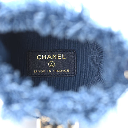 Chanel Denim Quilted Mood Mini Bucket With Chain Blue Multicolor 5 of 11