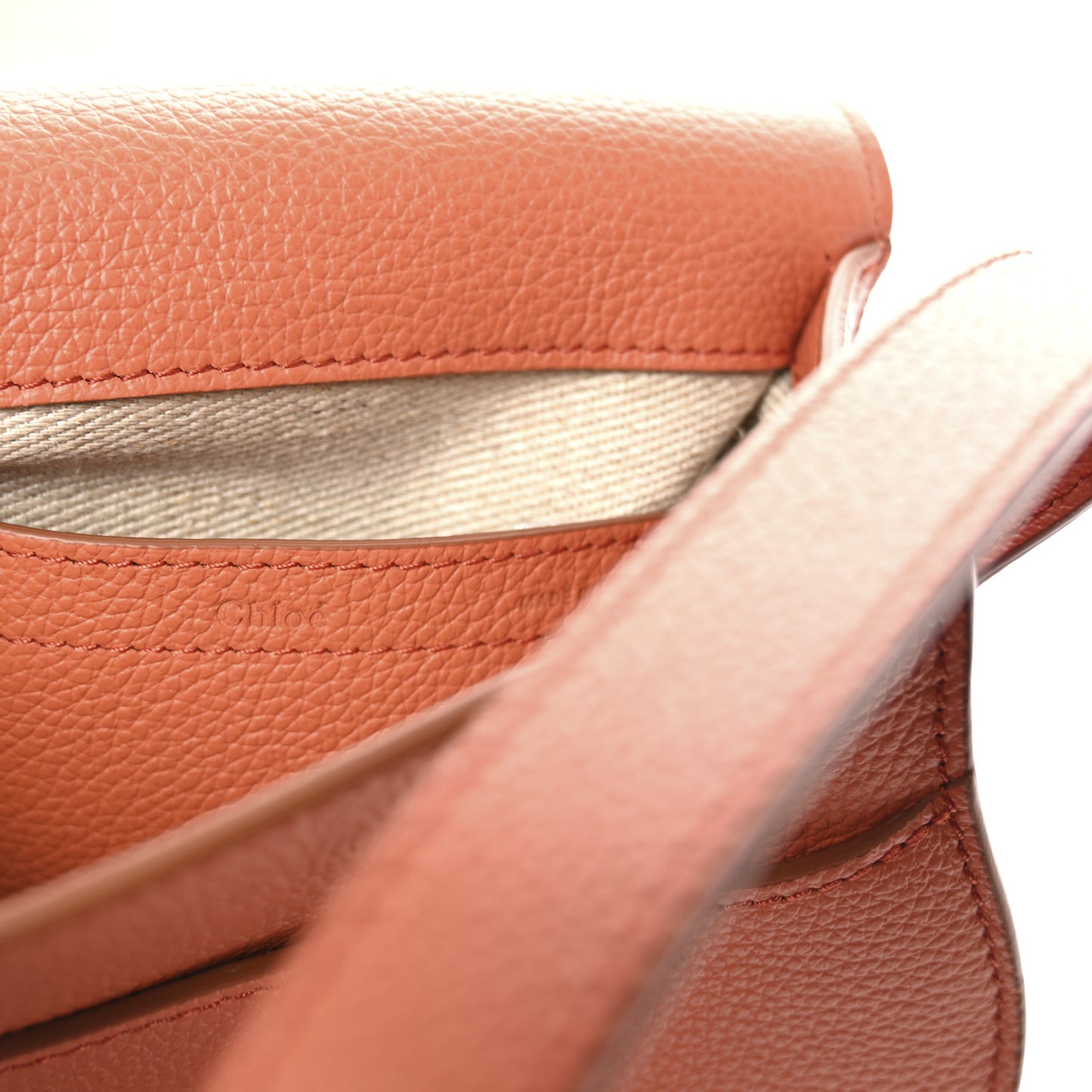 Grained Calfskin Small Marcie Saddle Bag Orange