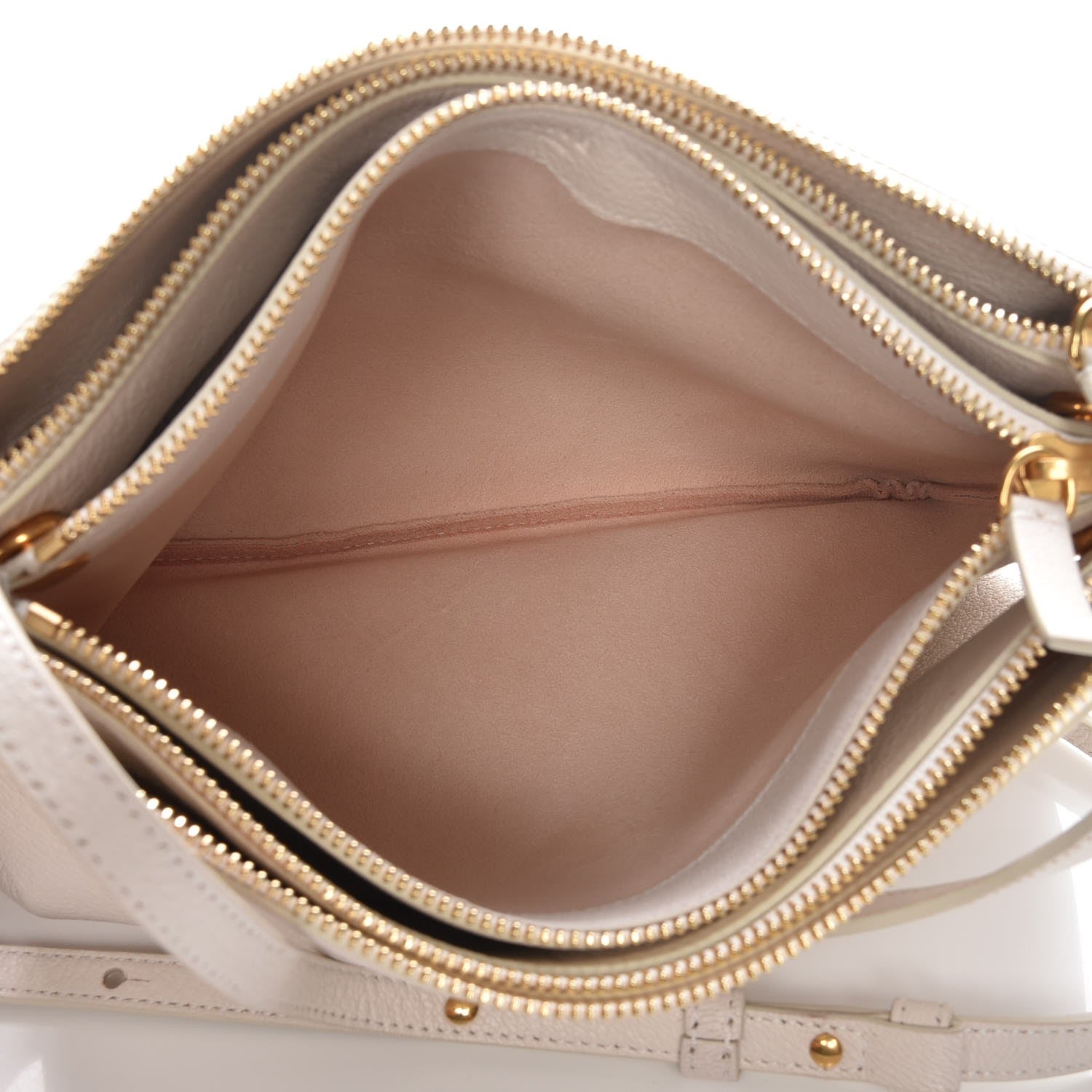 Celine Goatskin Large Trio Crossbody Bag White 6 of 10