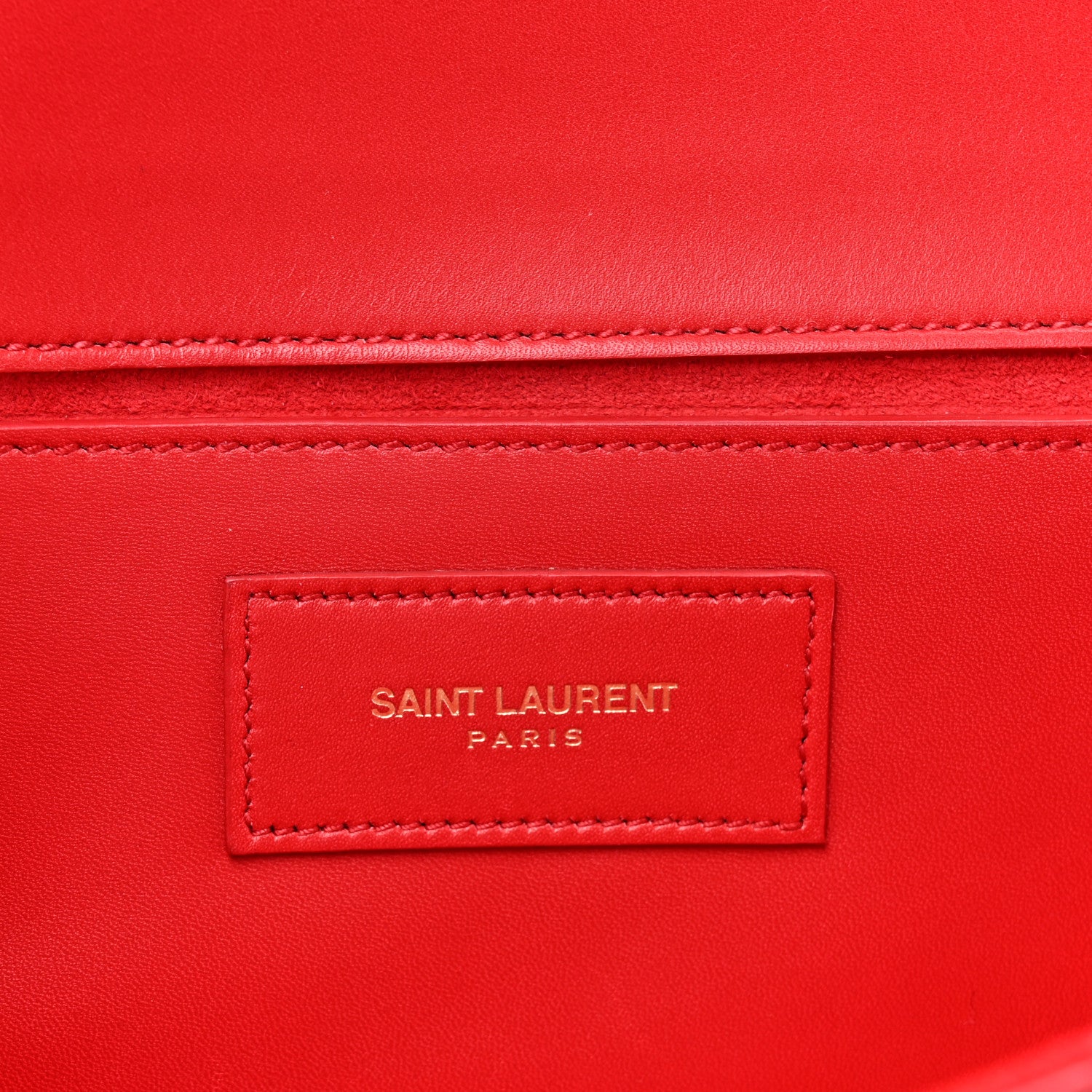 Saint Laurent Calfskin Lutetia Flap Clutch Red 6 of 11