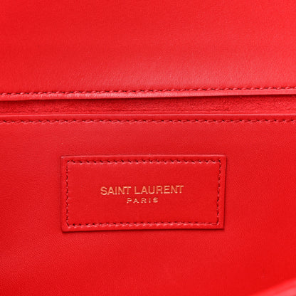 Saint Laurent Calfskin Lutetia Flap Clutch Red 6 of 11