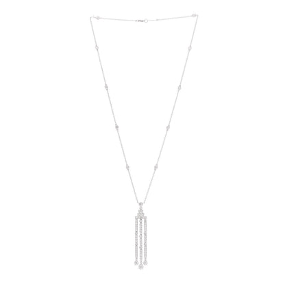 Tiffany Platinum Diamond Jazz Triple Bar Drop Pendant Necklace 3 of 6