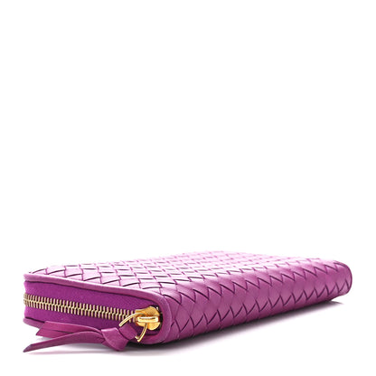 Bottega Veneta Nappa Intrecciato Zip Around Wallet Orchid 4 of 12