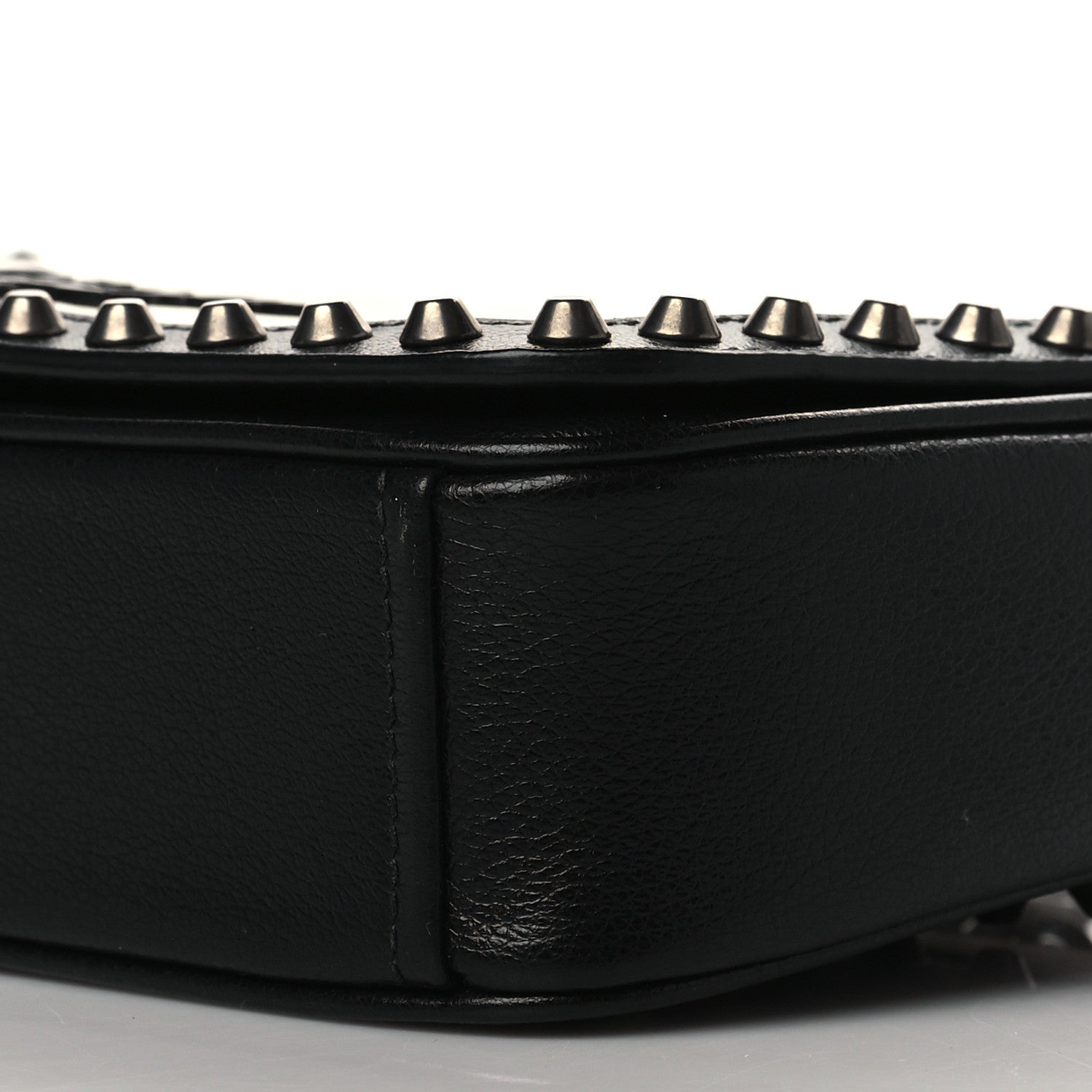 Prada Glace Calfskin Studded Crossbody White Black 10 of 10