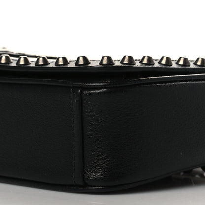 Prada Glace Calfskin Studded Crossbody White Black 10 of 10
