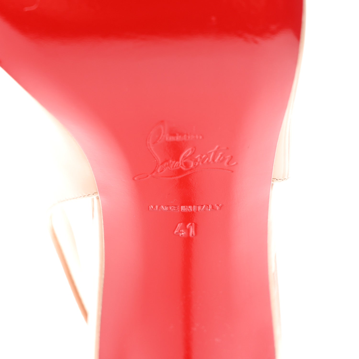 Christian Louboutin Patent Hot Chick Slingback 70 Pumps 41 Nude 7 of 11