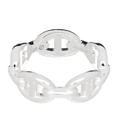 Hermes Sterling Silver PM Chaine d'Ancre Enchainee Band Ring 55 7.25 5 of 7