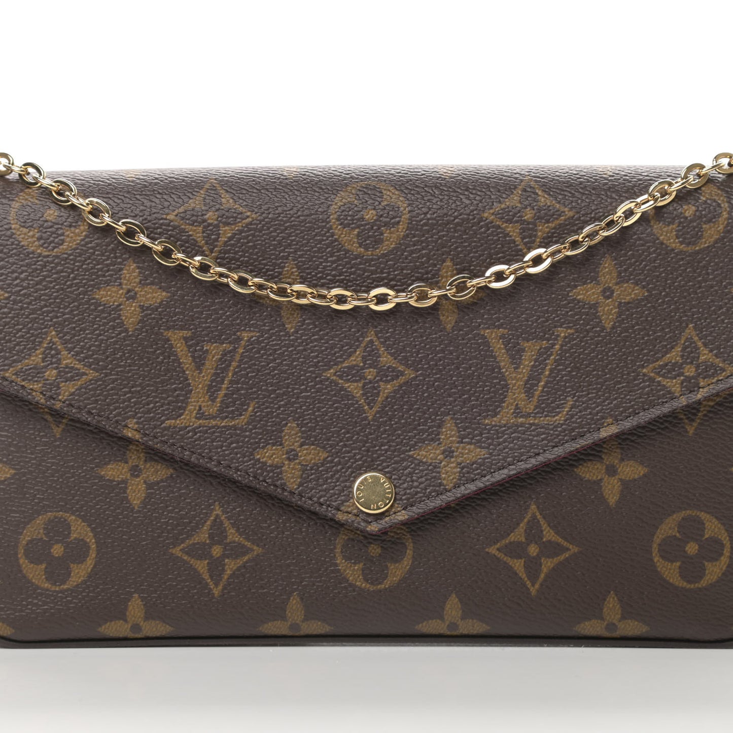 Monogram Pochette Felicie Chain Wallet Fuchsia