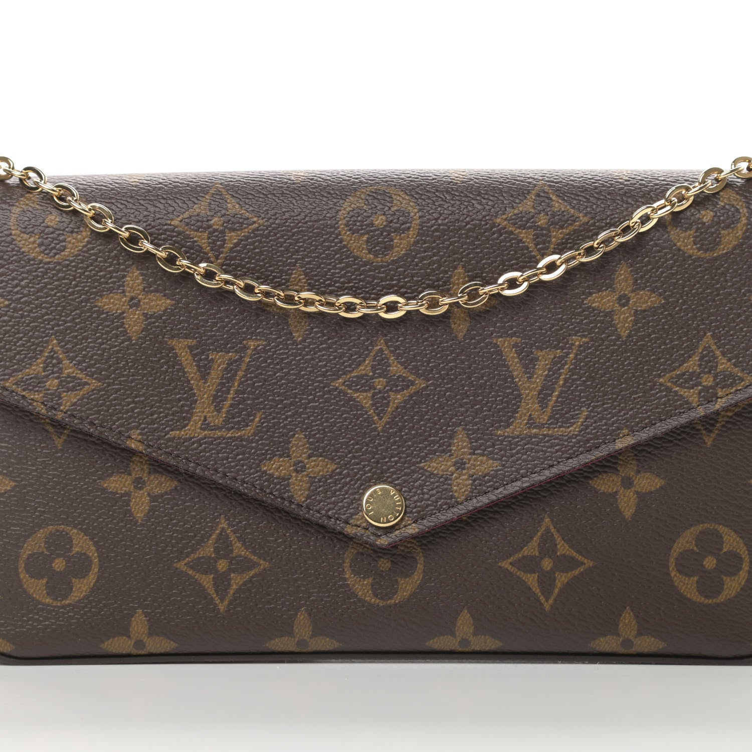 Louis Vuitton Monogram Pochette Felicie Chain Wallet Fuchsia 10 of 15