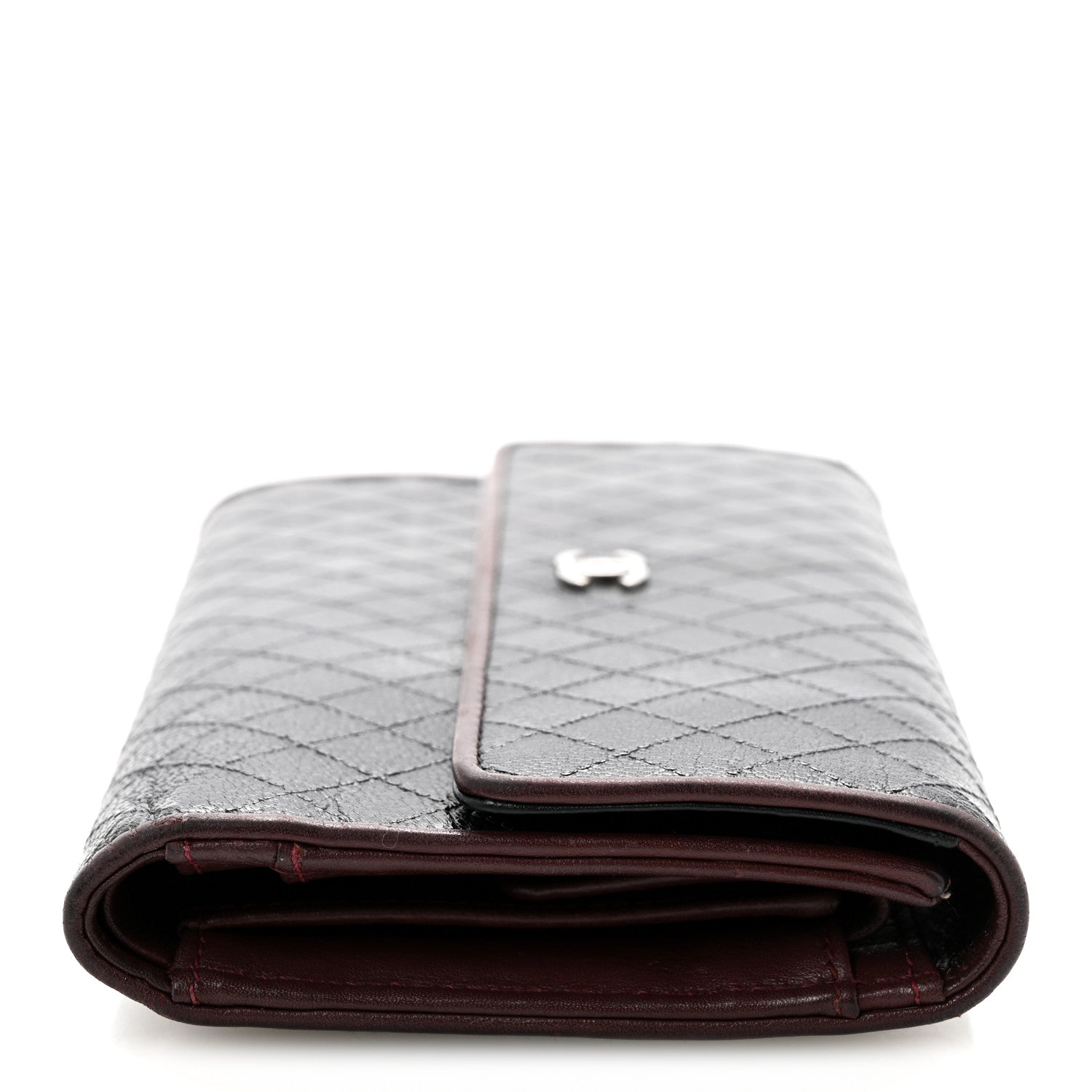 Chanel Calfskin Diamond Stitched Flap Wallet Black 10 of 12