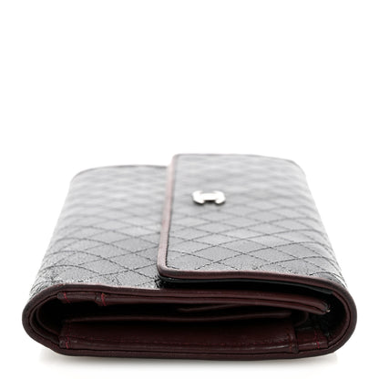 Chanel Calfskin Diamond Stitched Flap Wallet Black 10 of 12