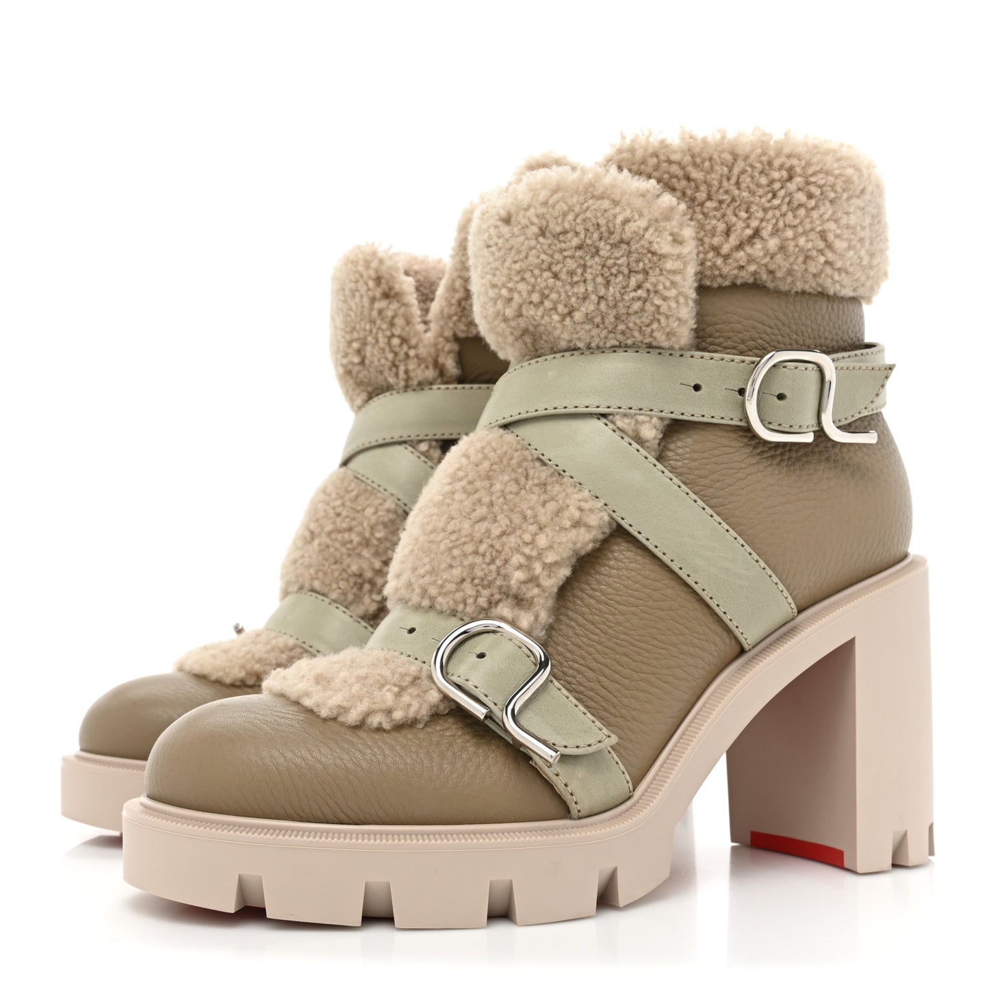 Calfskin Shearling Pole Chic 70 Booties 39 Champignon