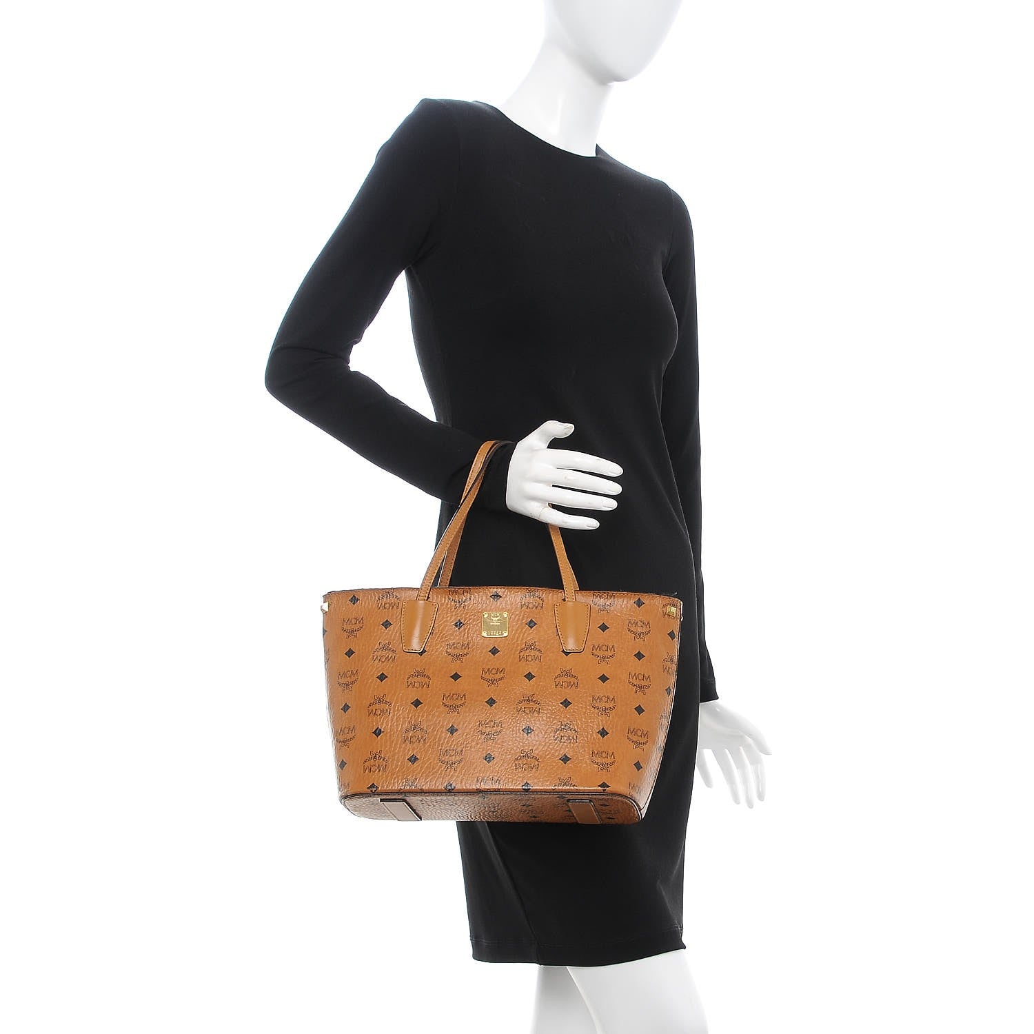 MCM Visetos Shopper Tote Cognac 2 of 21