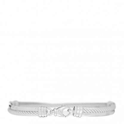 David Yurman Sterling Silver Diamond 3mm Crossover Bracelet 2 of 3