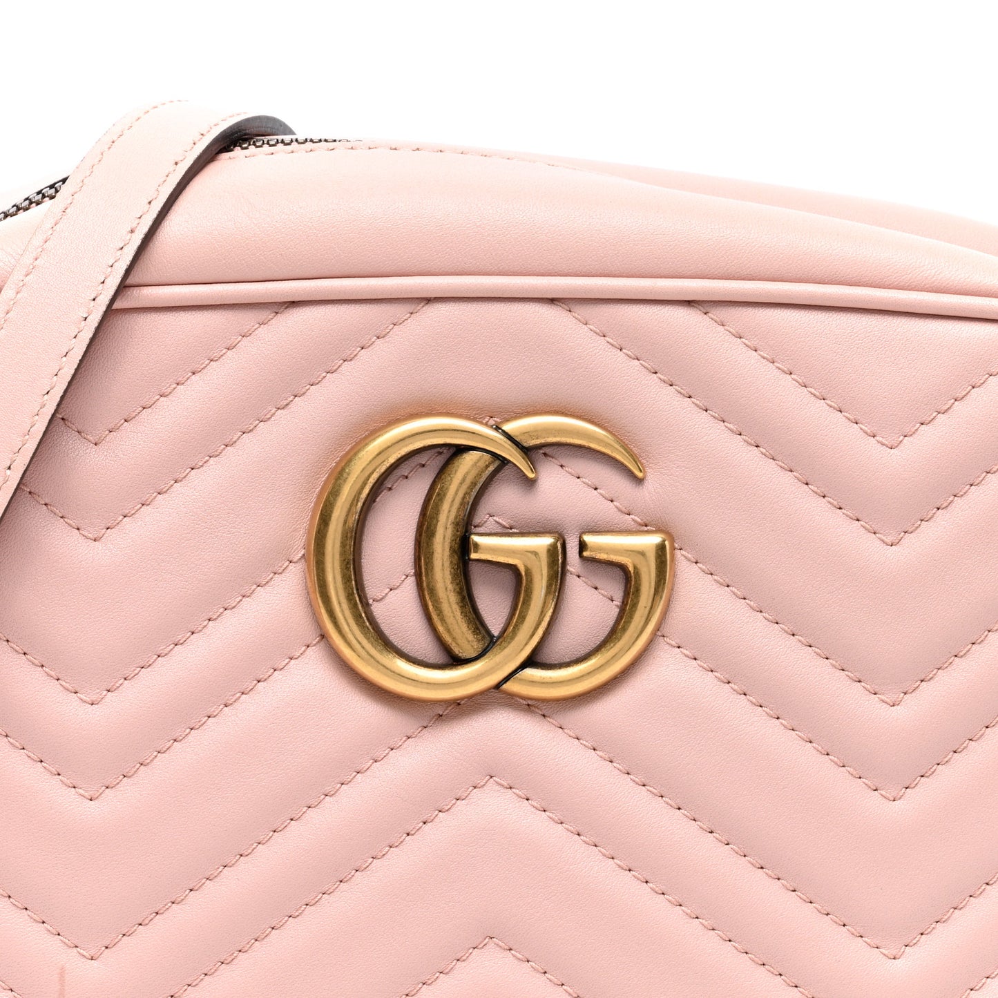 Calfskin Matelasse Small GG Marmont Chain Shoulder Bag Perfect Pink