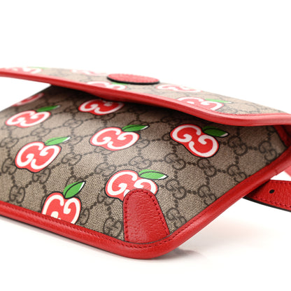 Gucci GG Supreme Monogram Apple Interlocking G Belt Bag Beige Multicolor Lobster Red 11 of 11