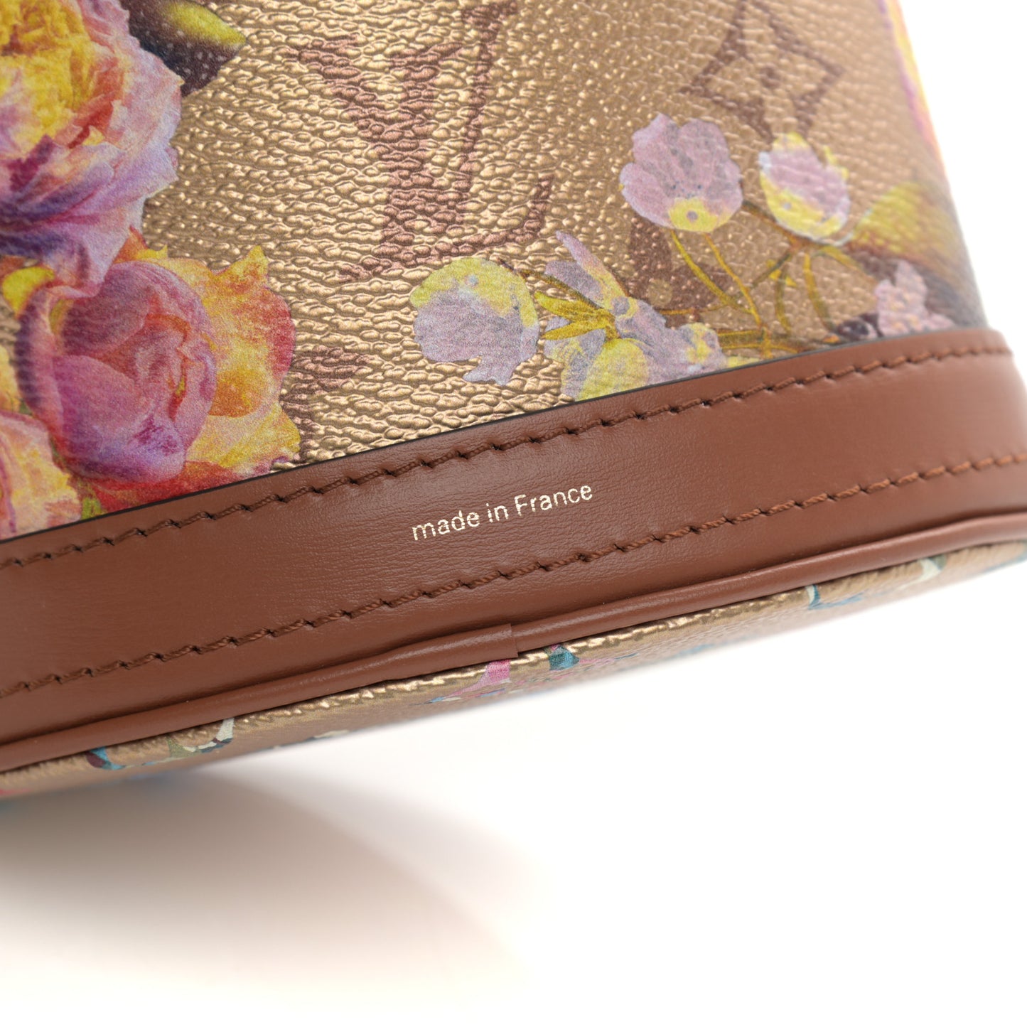 Metallic Monogram LV Garden Nano Bucket Bag Gold