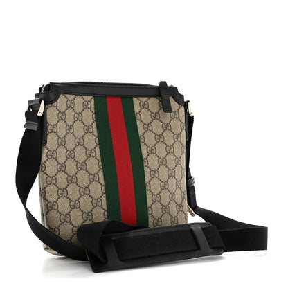 Gucci GG Supreme Monogram Web Messenger Bag Black 3 of 13