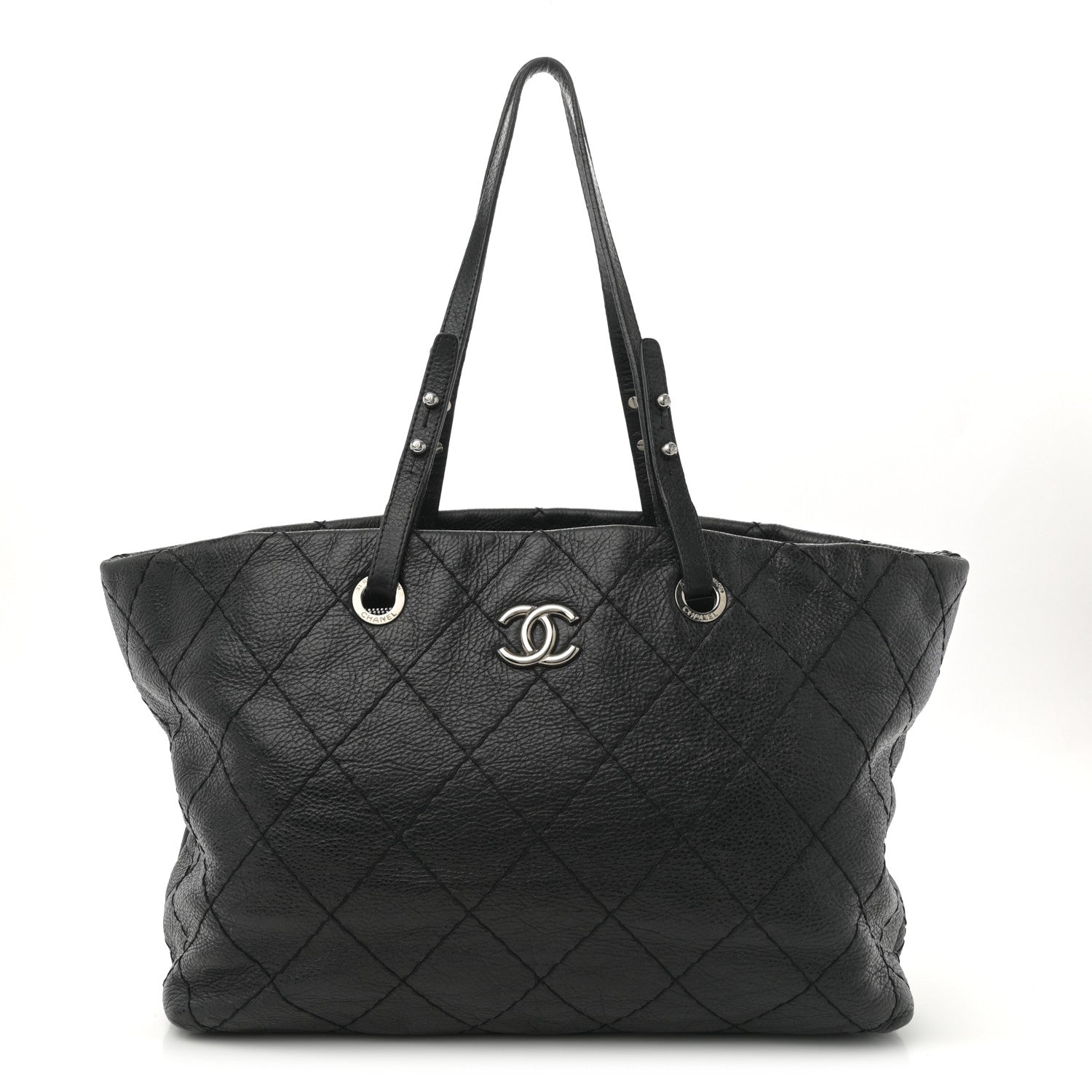Chanel Glazed Calfskin Large On The Road Tote Black 1 of 13