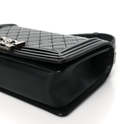 Chanel Patent Calfskin Quilted Medium Plexiglass Boy Flap Black 10 of 11
