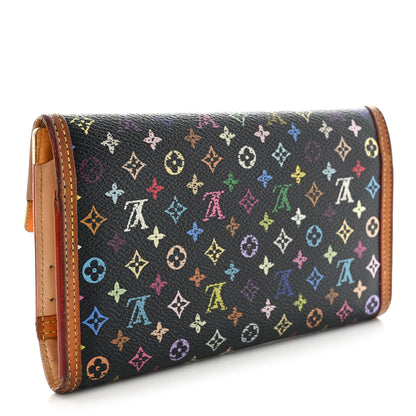 Louis Vuitton Monogram Multicolor Porte Tresor International Wallet Black 3 of 16