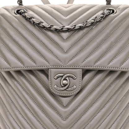 Chanel Iridescent Calfskin Chevron Quilted Small Urban Spirit Backpack Silver 8 of 10