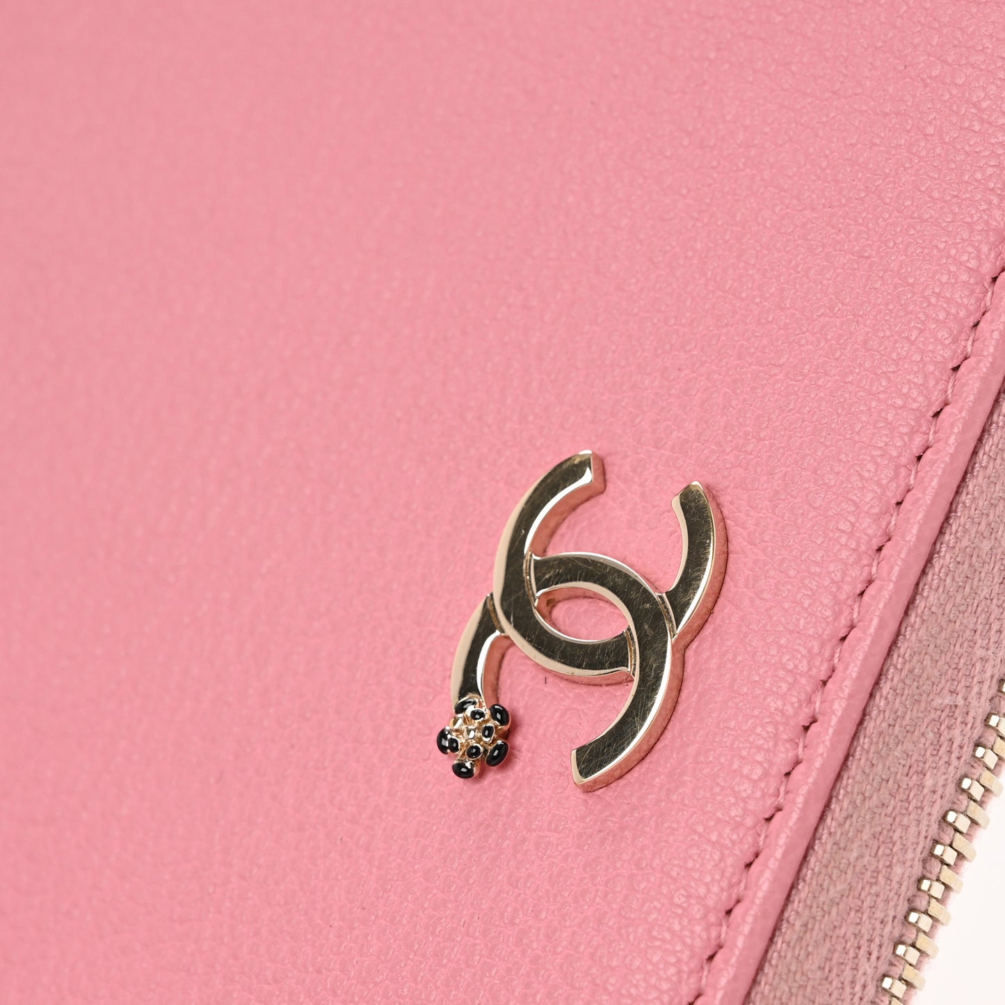 Goatskin Zip Around Wallet  Pink