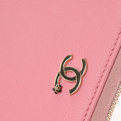 Chanel Goatskin Zip Around Wallet  Pink 10 of 10