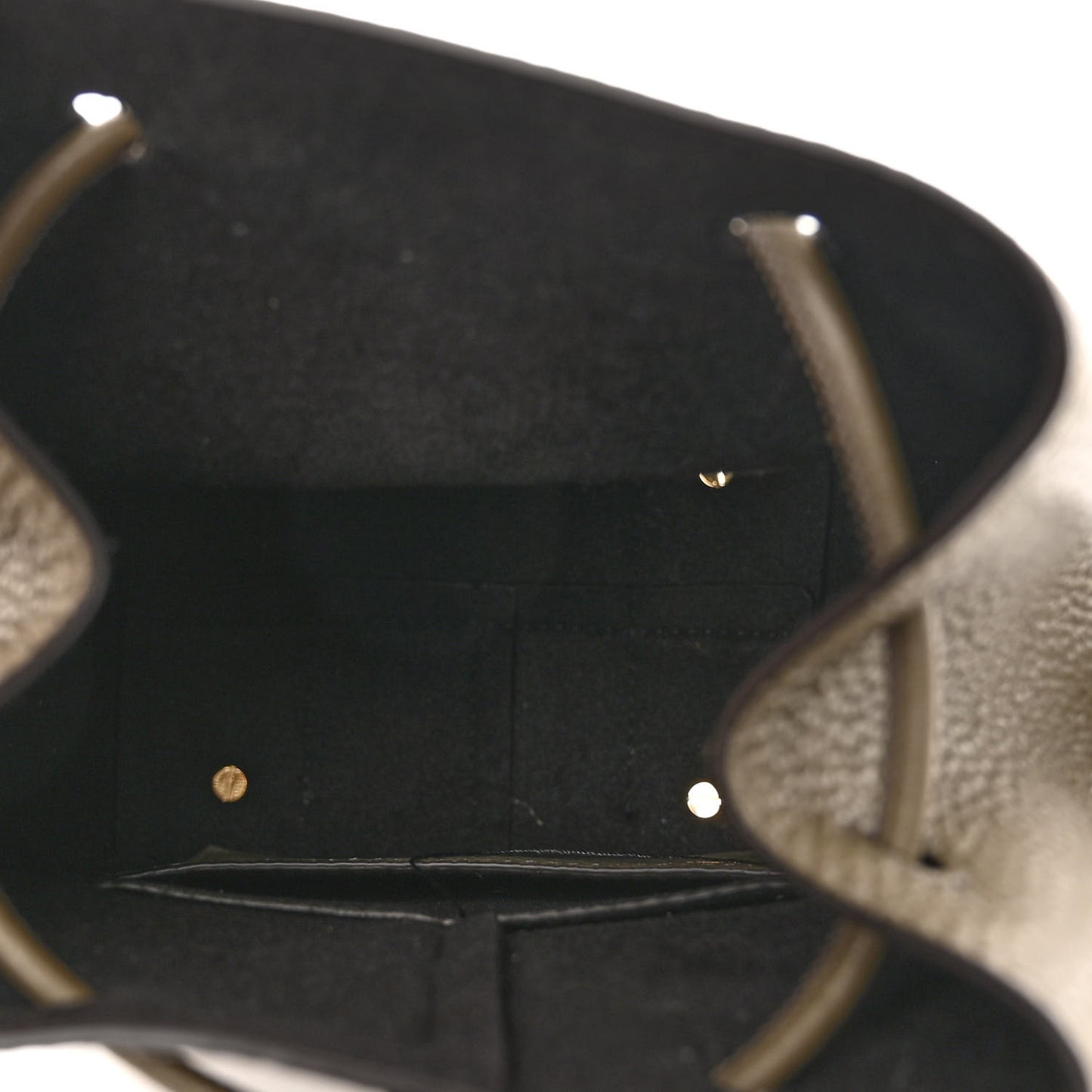 Grained Calfskin Mini Gancino Bucket Bag Green