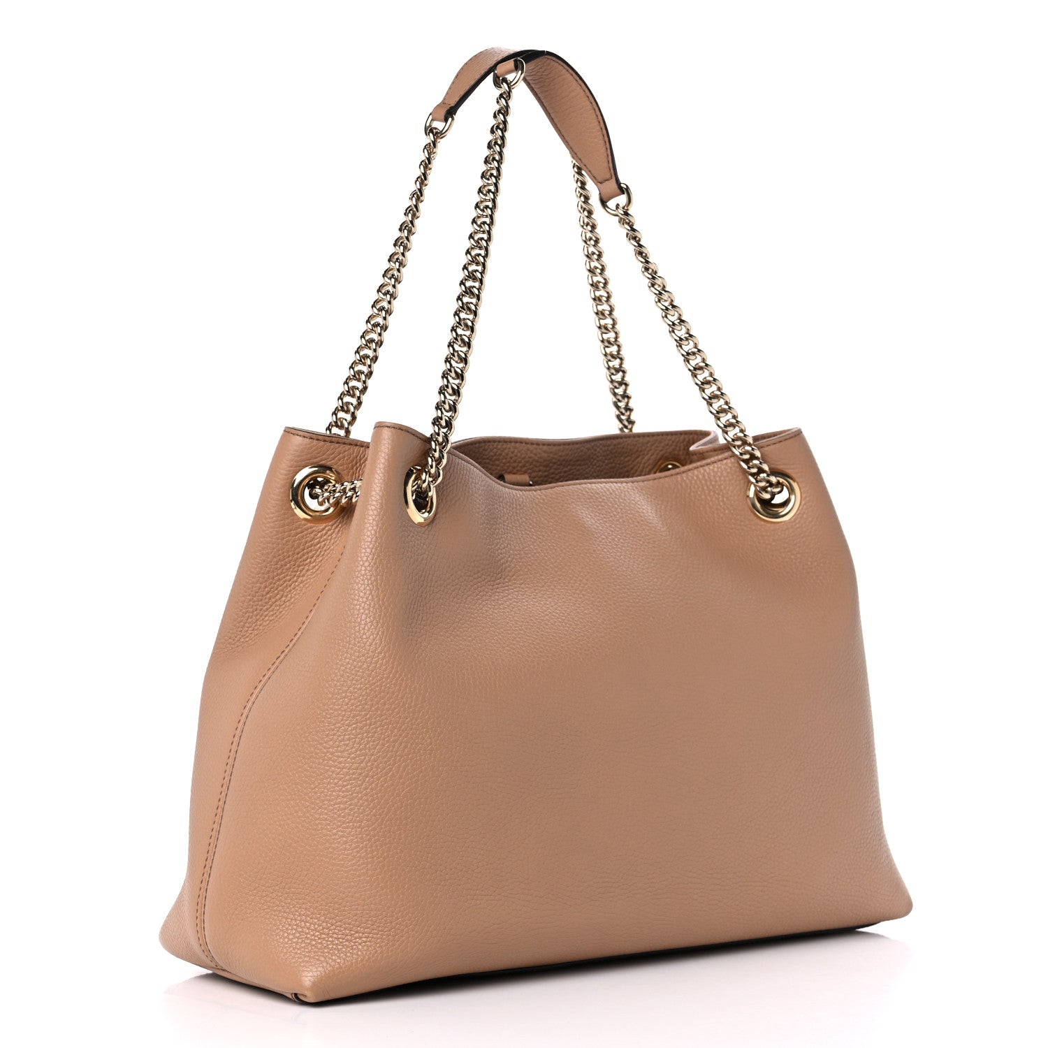 Gucci Pebbled Calfskin Medium Soho Chain Shoulder Bag Camelia 3 of 12