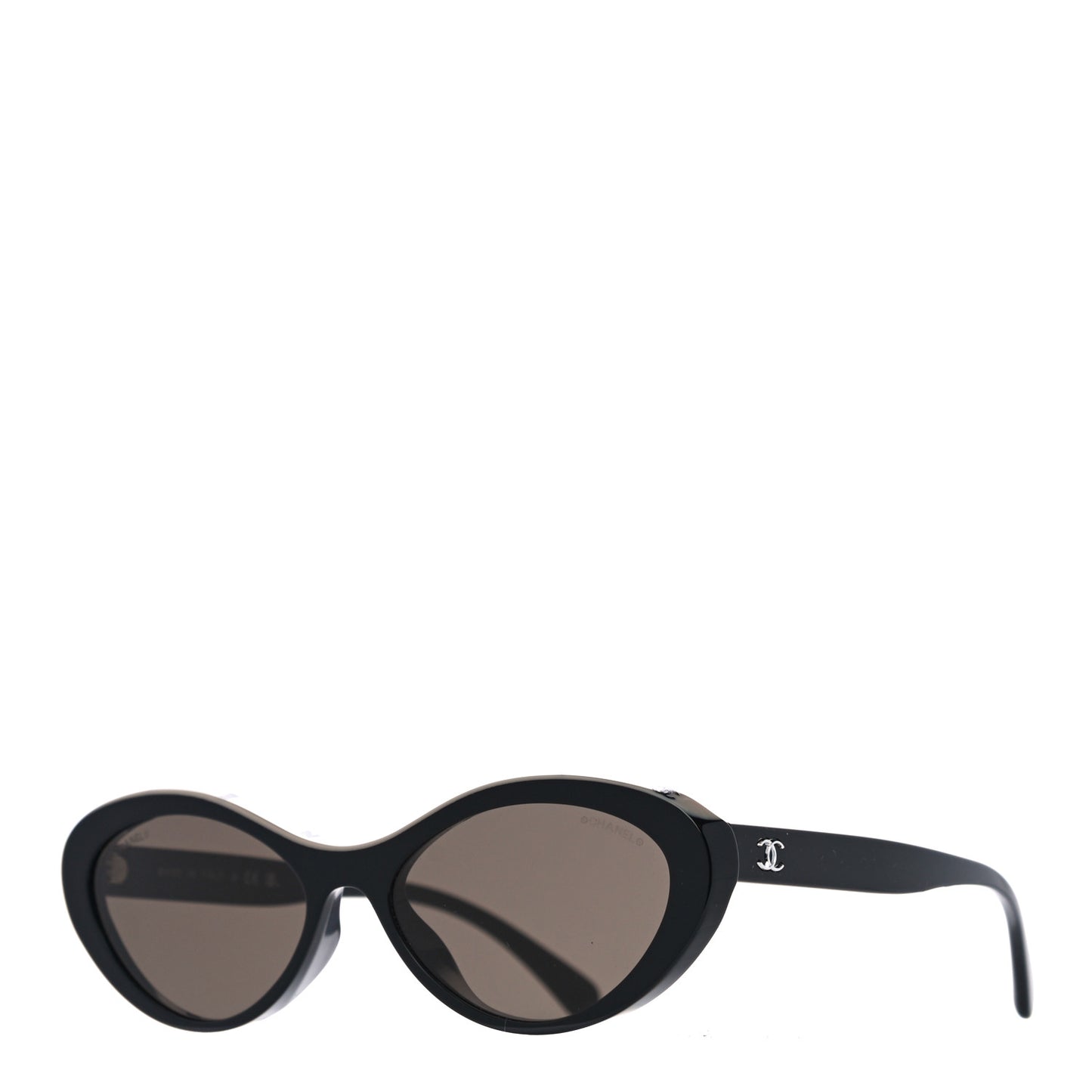 Acetate Oval Sunglasses 5416-A Black Beige