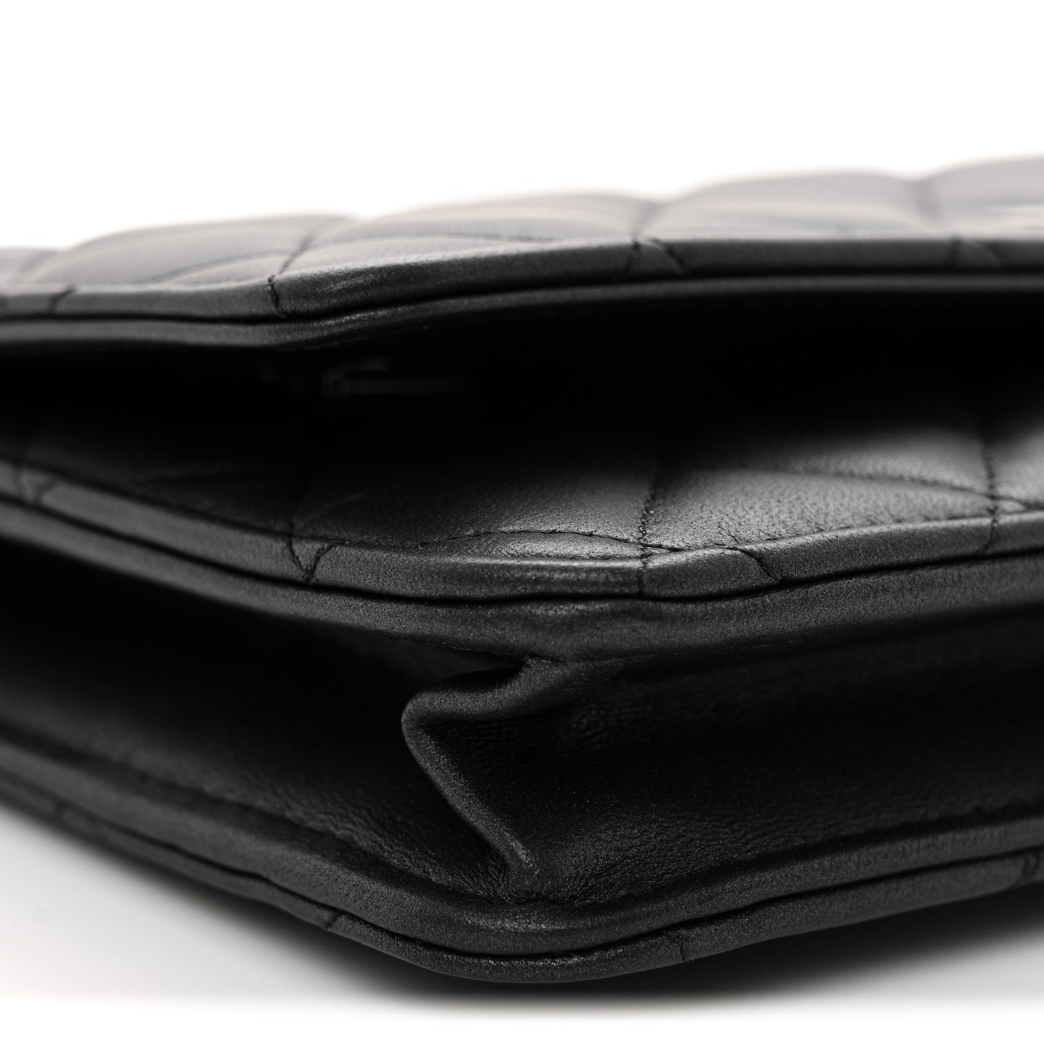 Chanel Pearly Lambskin Quilted Wallet On Chain WOC So Black 10 of 12