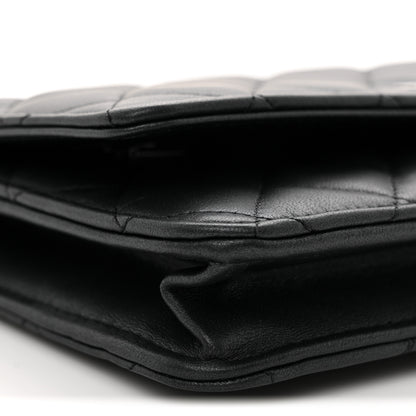 Chanel Pearly Lambskin Quilted Wallet On Chain WOC So Black 10 of 12