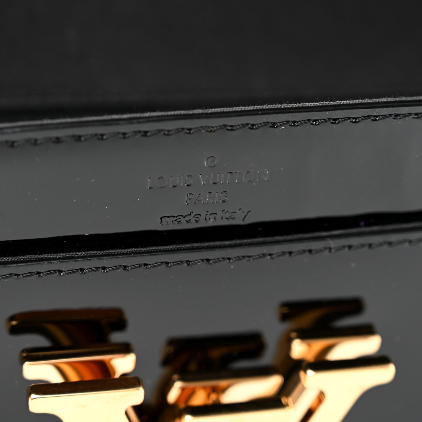 Patent Louise Clutch Black