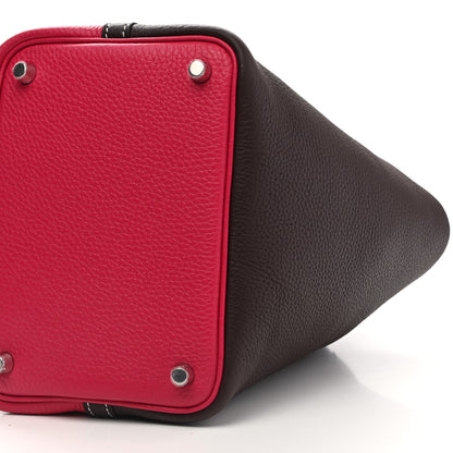 Hermes Taurillon Clemence Casaque Picotin Lock 18 PM Rouge Sellier Framboise 10 of 11
