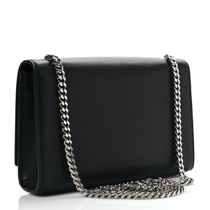 Saint Laurent Grain De Poudre Small Monogram Kate Satchel Black 3 of 10