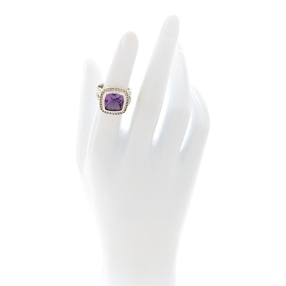 David Yurman Sterling Silver Diamond Amethyst 11mm Albion Ring 49 5 2 of 4