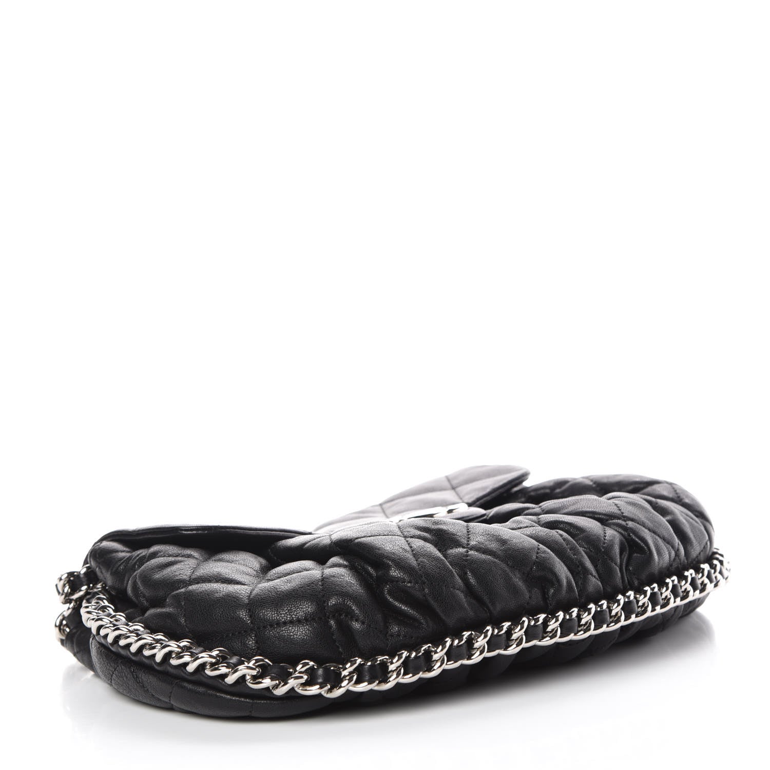 Chanel Washed Lambskin Quilted Medium Chain Around Messenger Black 4 of 12