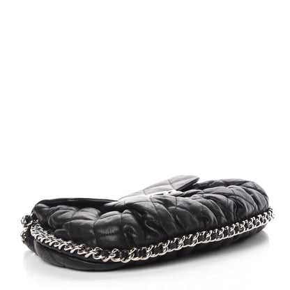 Chanel Washed Lambskin Quilted Medium Chain Around Messenger Black 4 of 12