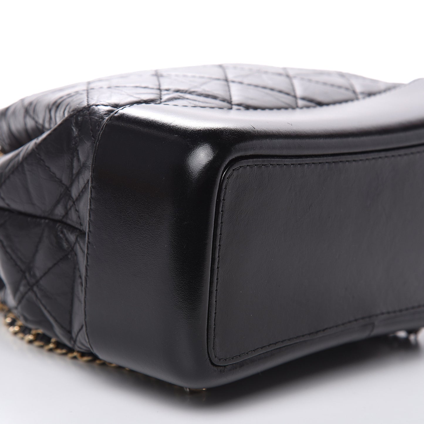 Aged Calfskin Quilted Small Gabrielle Backpack Black