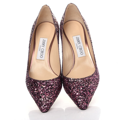 Jimmy Choo Glitter Degrade Pointy Toe Romy 60 Pumps 37 Pink Gold 5 of 9